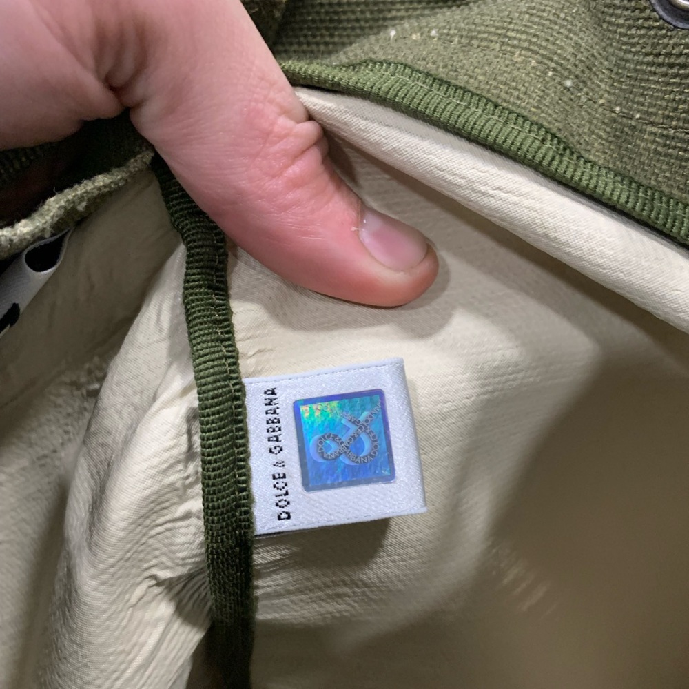 J&ANS Dolce & Gabbana Army Green Duffel Bag Drawstring Travel Bag Oversized Rare - Picture 15 of 16